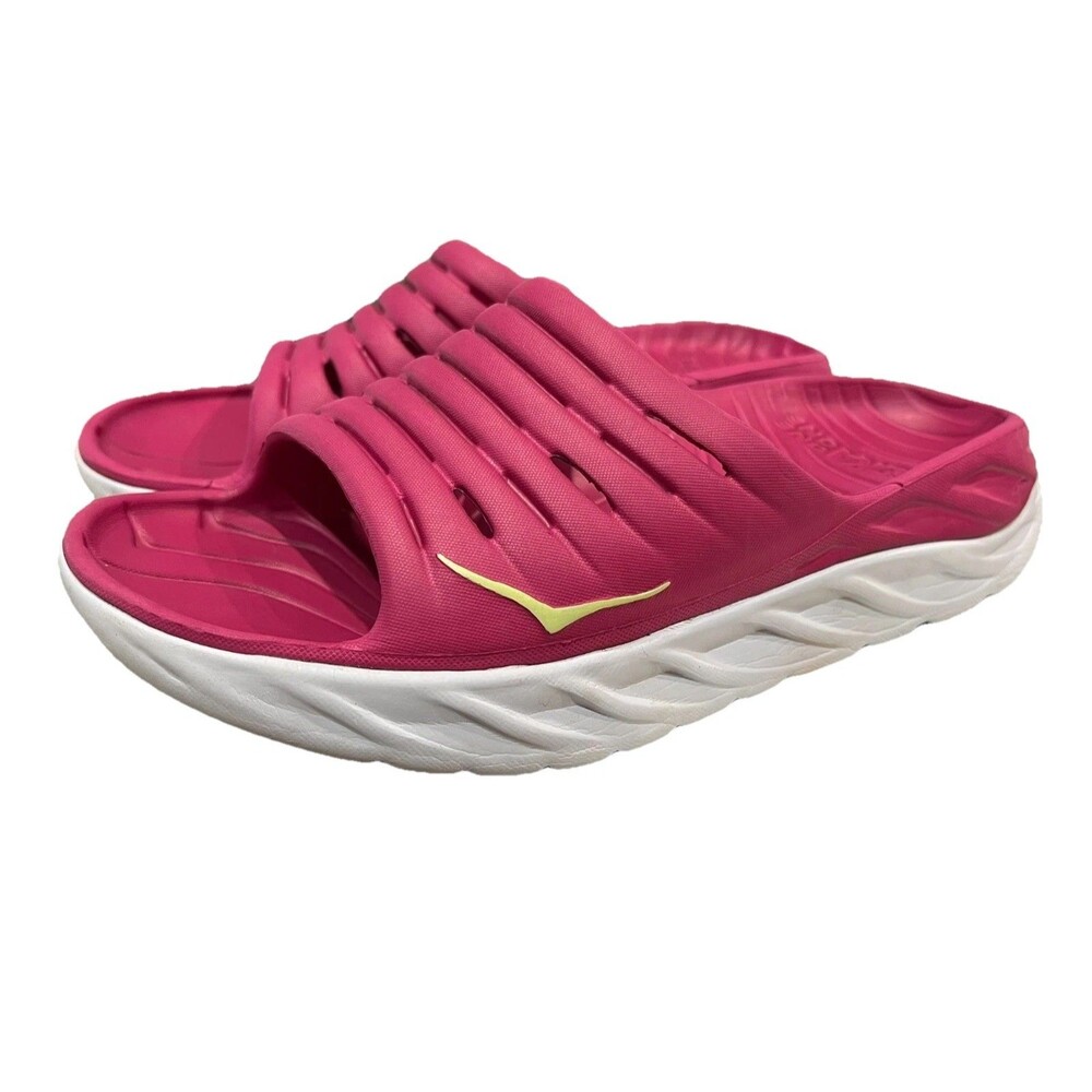 HOKA One One Unisex Berry Molded Ora Recovery Slide Sandals  Size M 9 / W 11